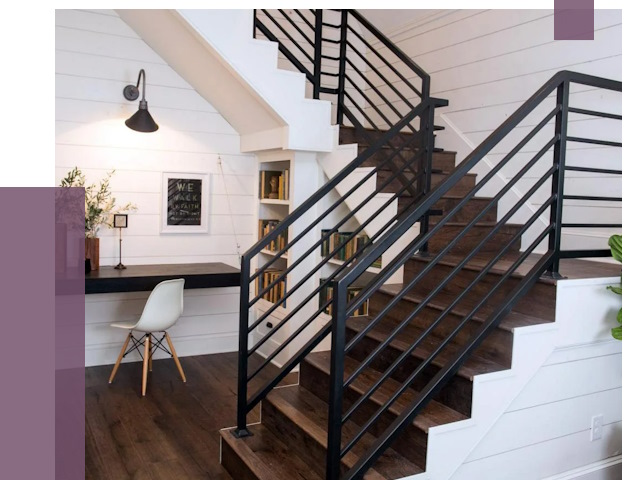 Перила для лестницы в доме в Чернушке от 7363 руб. — ПРОЛЁТ-Чрш