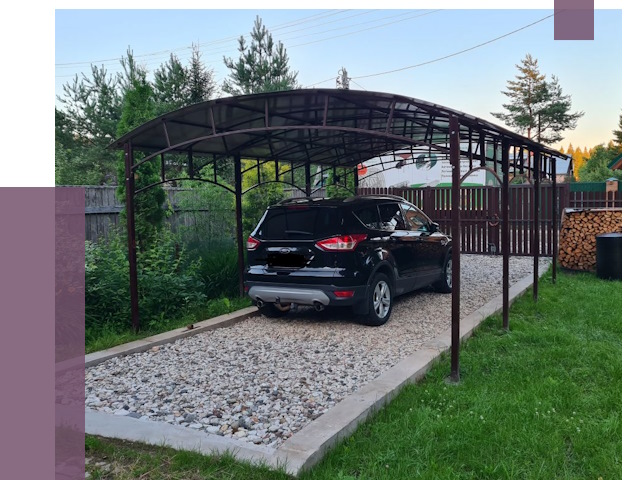 Навесы для автомобиля в Чернушке от 13050 руб.  | ПРОЛЁТ-Чрш