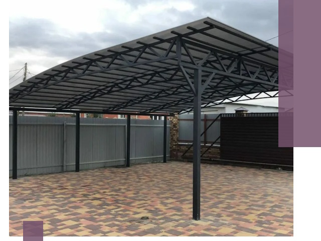 Металлические навесы под ключ в Чернушке — изготовление и монтаж