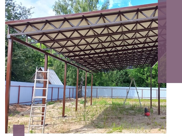 Односкатные навесы под ключ в Чернушке — изготовление и монтаж