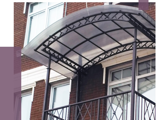 Козырьки над балконом в Чернушке от 8582 руб.  | ПРОЛЁТ-Чрш