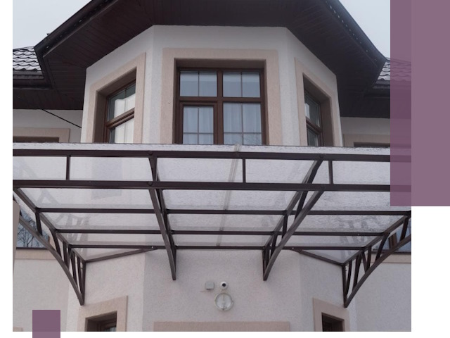 Козырьки из поликарбоната под ключ в Чернушке