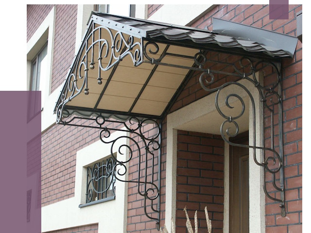 Двускатные козырьки в Чернушке под ключ от 12695 руб.