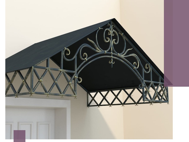 Двускатные металлические козырьки под ключ в Чернушке