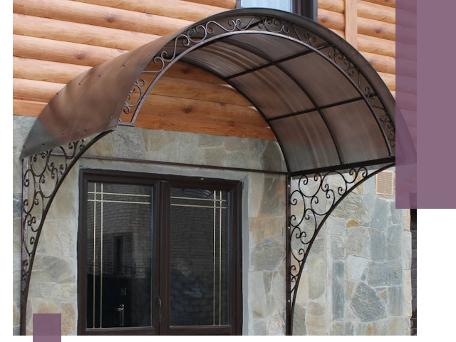 Арочные козырьки под ключ в Чернушке: изготовление и монтаж
